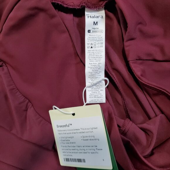 Halara Pants High Waist Yoga Crossover Pockets Brown Red - Size Medium - Picture 4 of 9